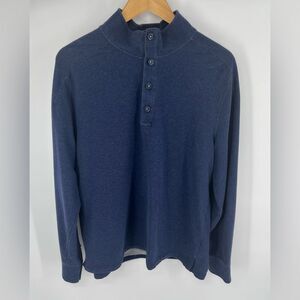 Rhone men’s Faroe Island long sleeve performance polo navy preppy size L